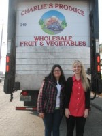 Mary and Michaelle at Charlie's Produce